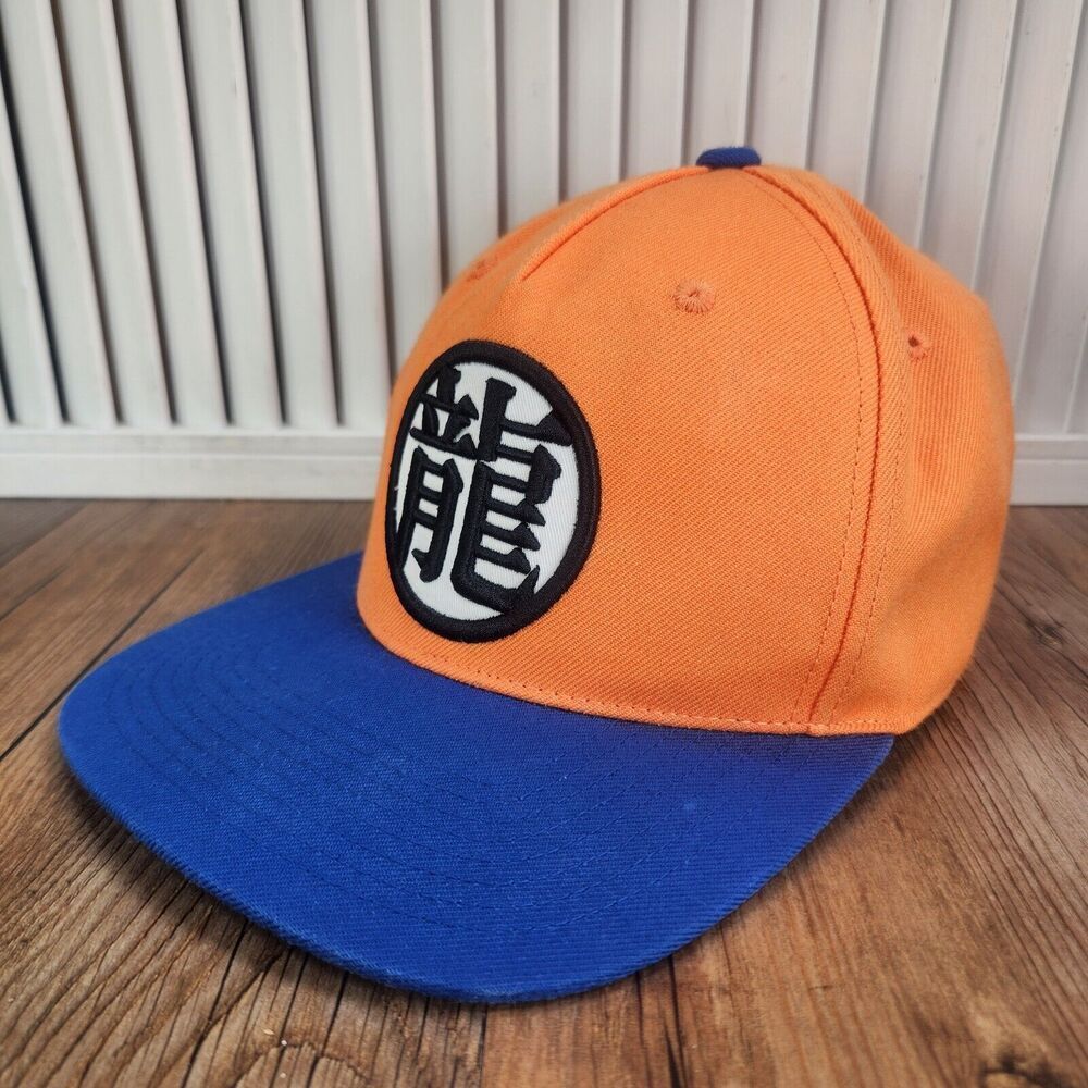 Dragon Ball Z Goku Emblem Snapback Hat Cap Orange Blue Anime Fantasy Martial Art
